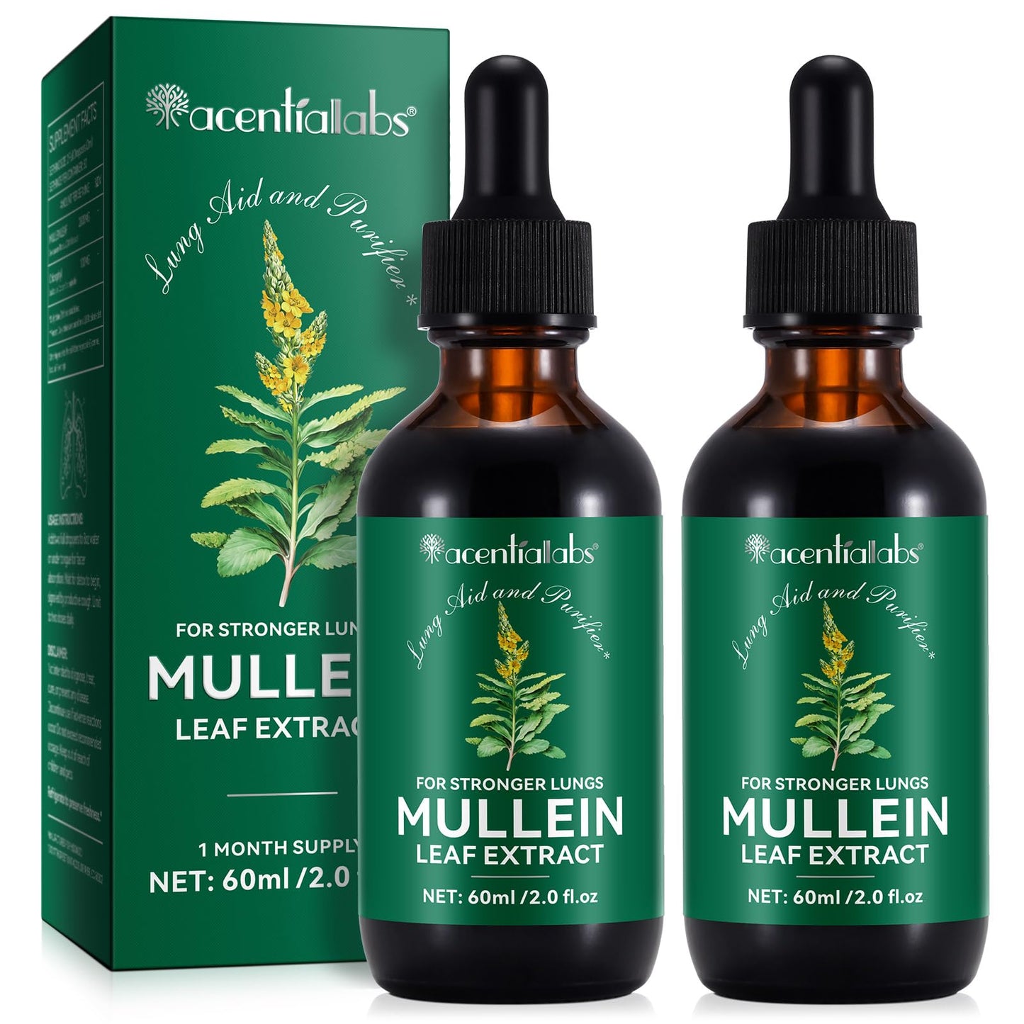 Mullein Drops for Lungs - 4 Fl Oz | Respiratory Support & Immune Health
