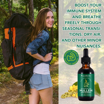 Mullein Drops for Lungs - 4 Fl Oz | Respiratory Support & Immune Health