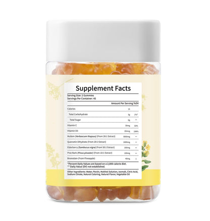 Mullein Gummies 3600mg – 7-in-1 Lung Health, Immune Support, Vegan, No Sugar | 90 Count