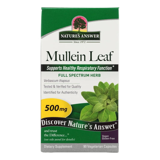 Nature's Answer Mullein Leaf Capsules 90 - Alcohol Free, Vegetarian, Vegan, Gluten Free BritishVita | Premium UK Vitamins & Wellness Supplements