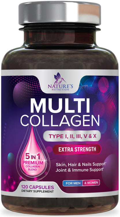 Multi Collagen 2400 mg — Types I, II, III, V & X | 120 Capsules