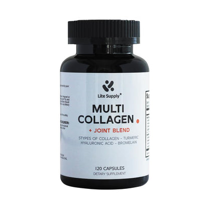 Multi Collagen Complex 120 Caps - Type I, II, III, V, X + Turmeric & Hyaluronic Acid