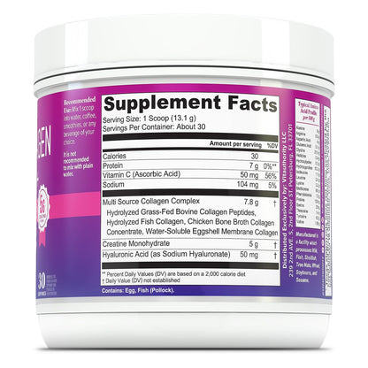Multi Collagen Protein + Creatine | 5g Creatine Monohydrate, 30 Servings