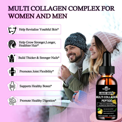 Multi Collagen Peptides Liquid Drops with Hyaluronic Acid – Hair, Skin & Joints