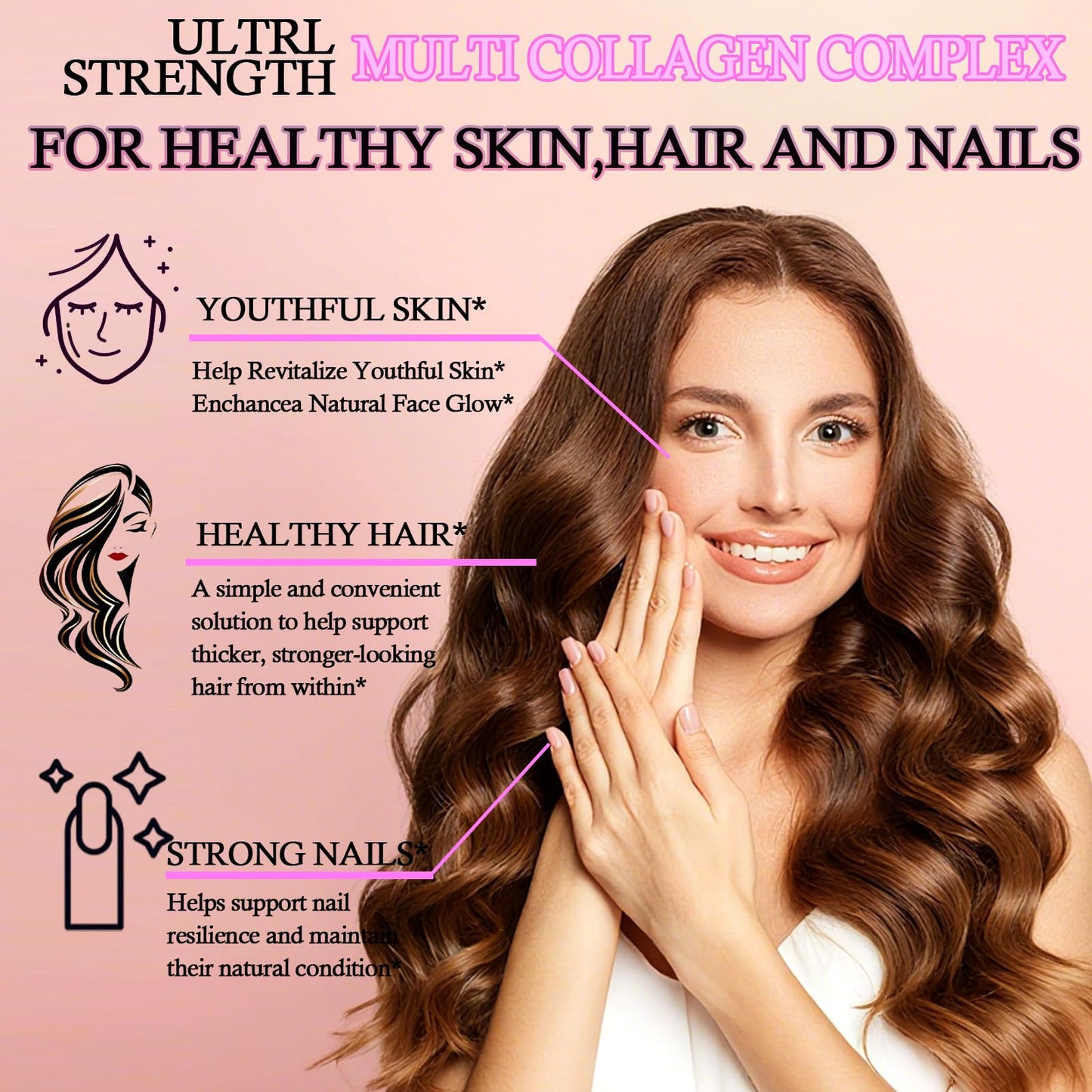 Multi Collagen Peptides Liquid Drops with Hyaluronic Acid – Hair, Skin & Joints
