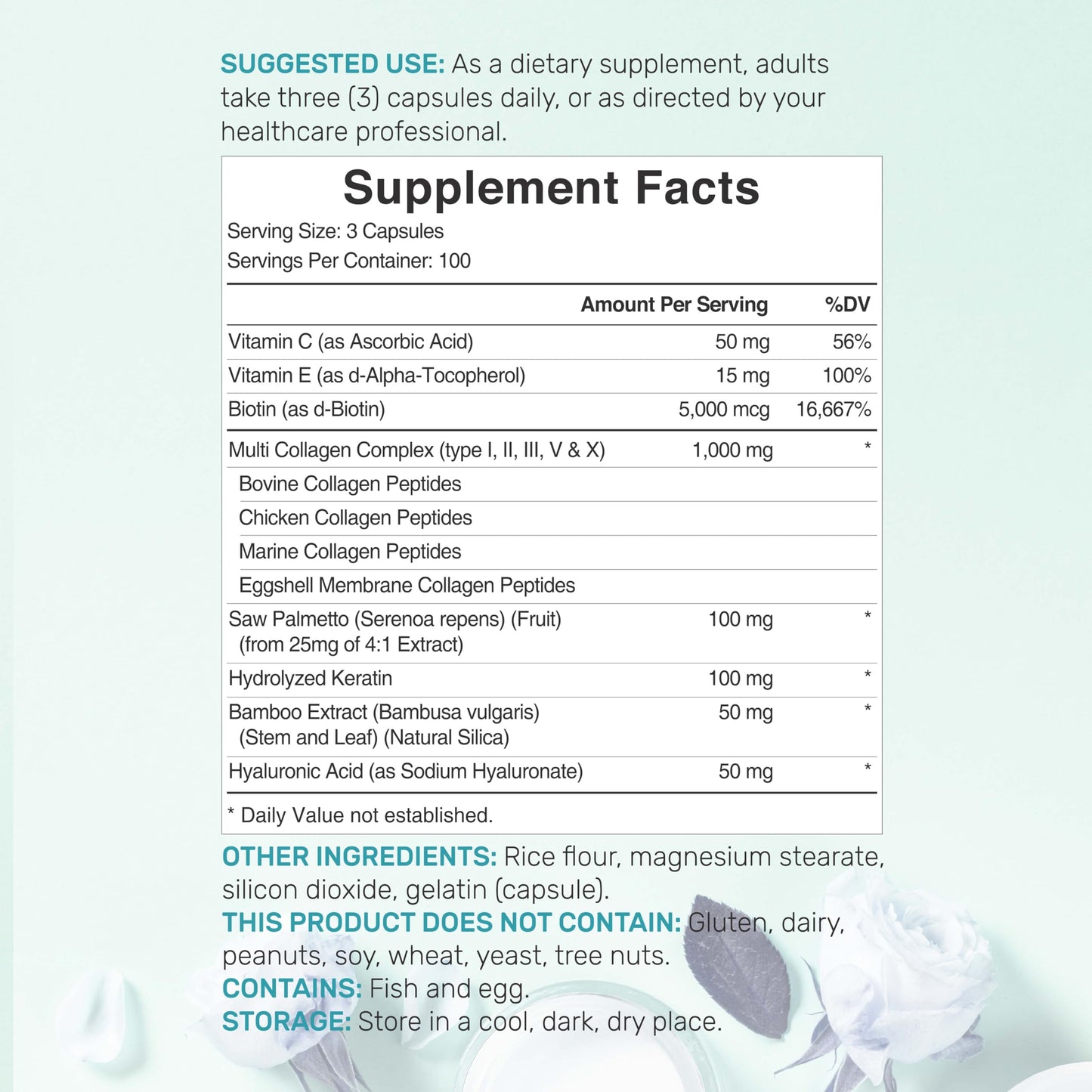 11-in-1 Multi Collagen Supplement – 300 Capsules w/ Vitamin C & Biotin
