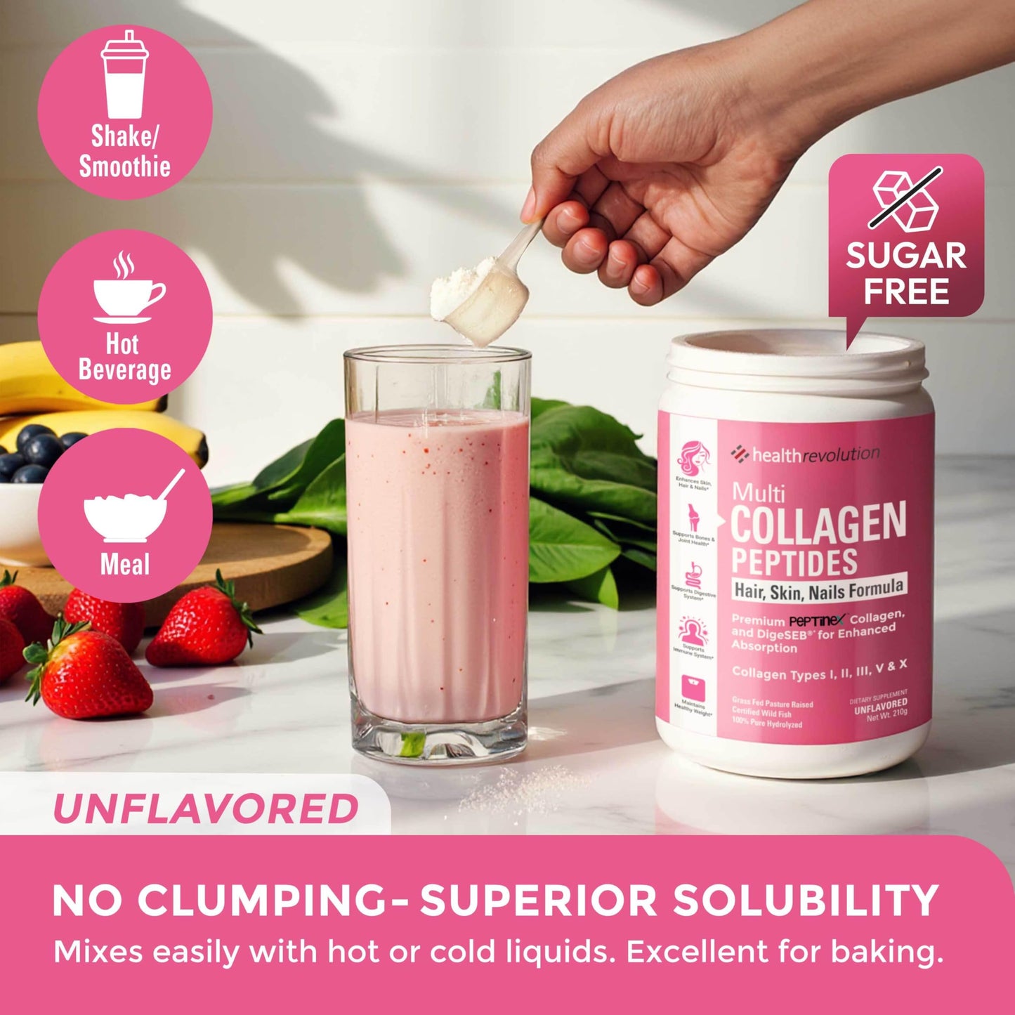 Multi Collagen Protein Powder – Types I–X, 99% Absorption, Unflavored