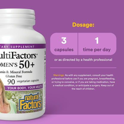 MultiFactors Women's 50+ Multivitamin & Mineral Formula – 90 Capsules | Natural Factors