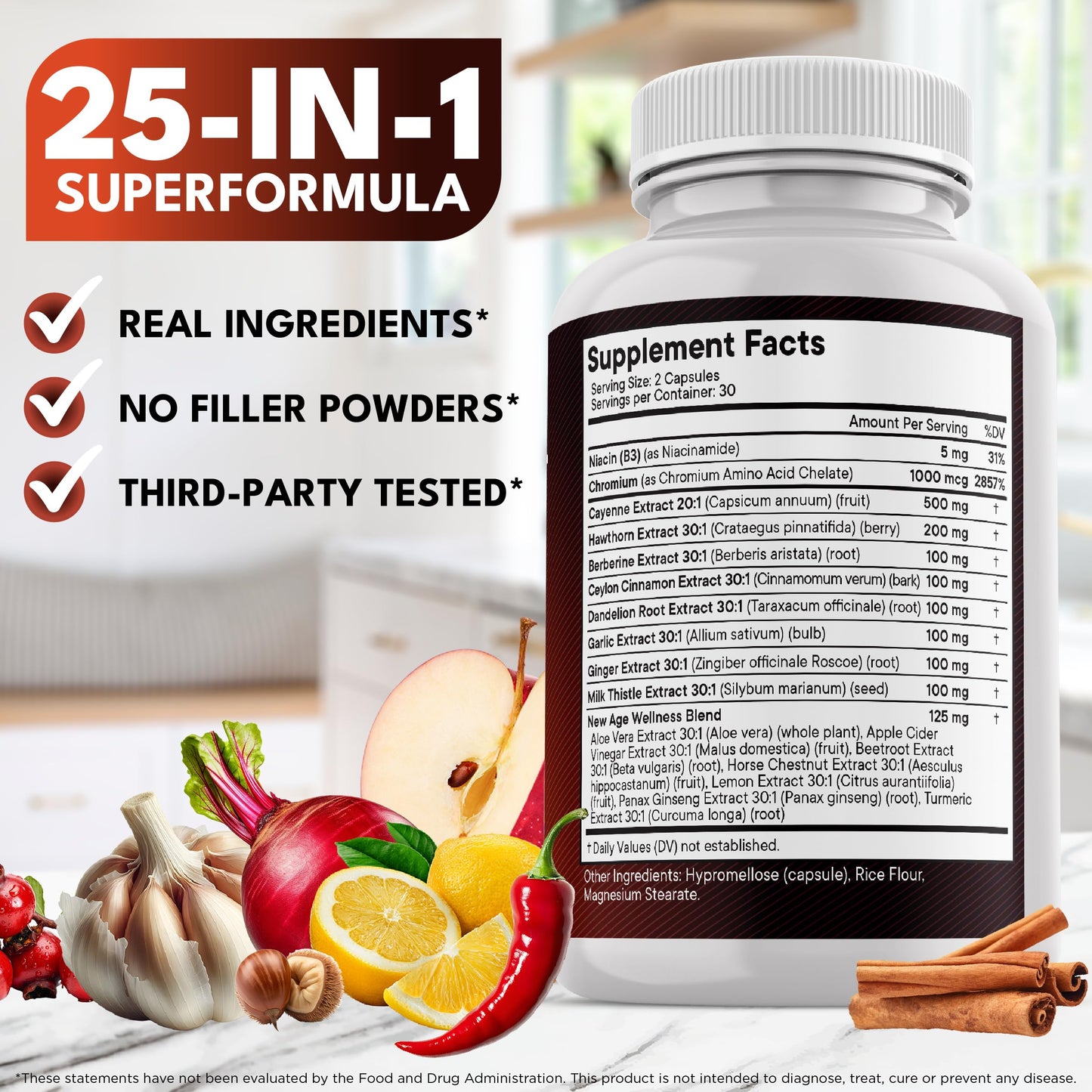 Cayenne Pepper Capsules with Hawthorn Berry & Herbs – 120 Count