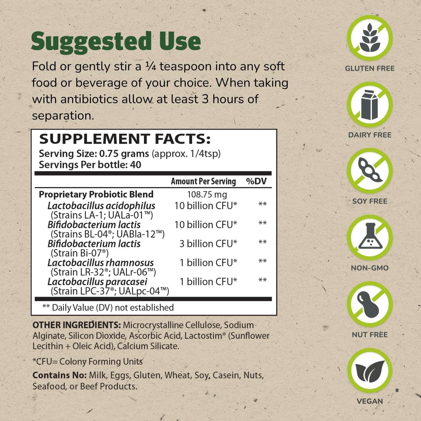 Master Supplements Granular Theralac – Multi-Strain Probiotic Powder, 1.05 oz (Pack of 2)