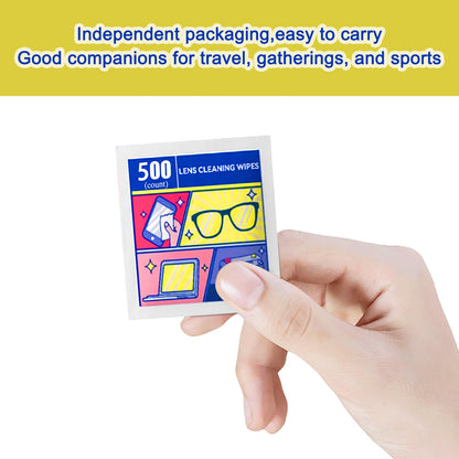 Lens Wipes for Eyeglasses & Screens – 500 Count, Gentle & Portable