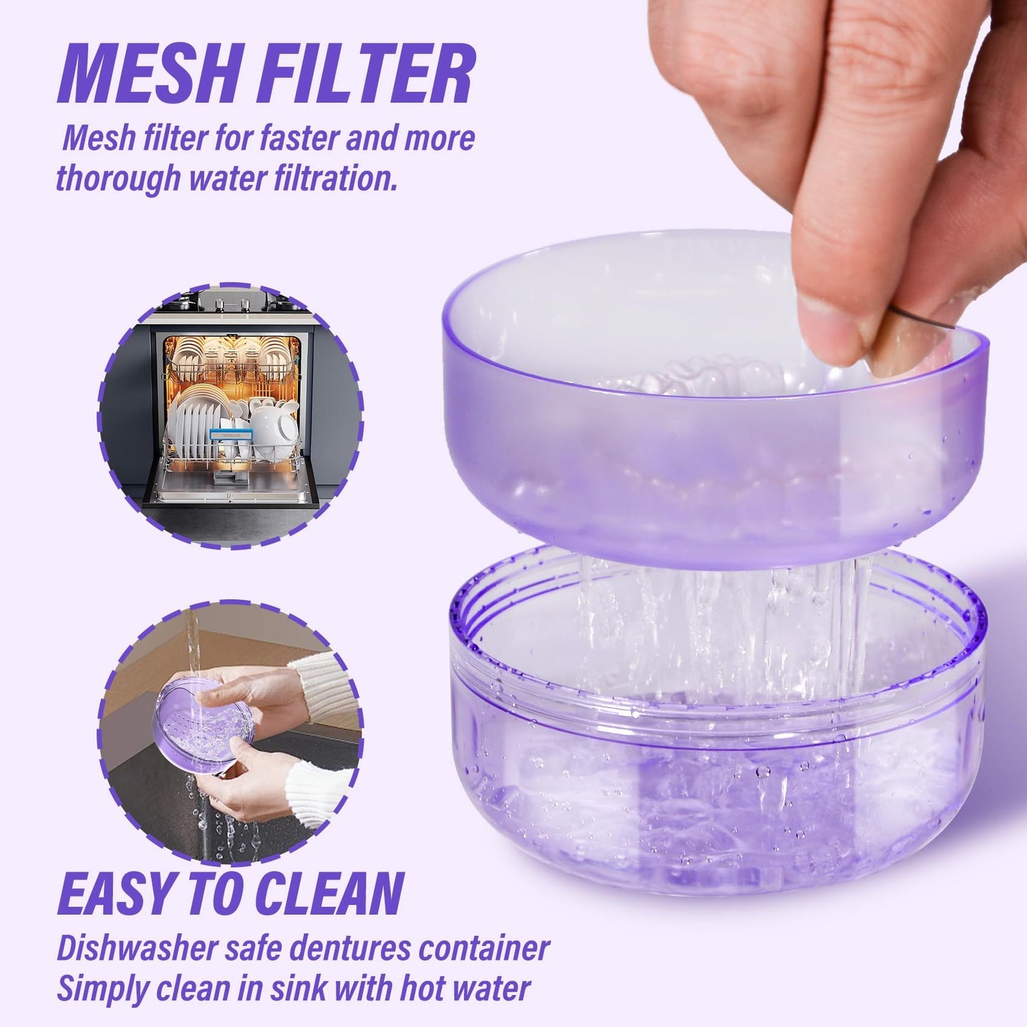 2-in-1 Denture Case 2PCS – No-Leak Travel Retainer & Bath Case