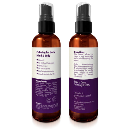 Calm Aromatherapy Mist with Lavender & Chamomile – Natural Sleep & Pillow Spray | Brookethorne Naturals