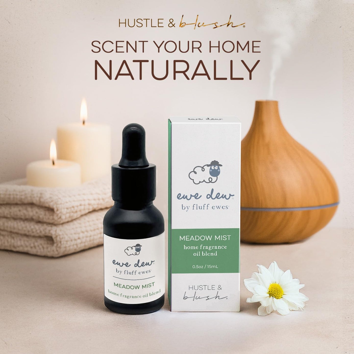 Hustle & Blush Meadow Mist Essential Oil – 15ml for Dryer Balls & Home Fragrance