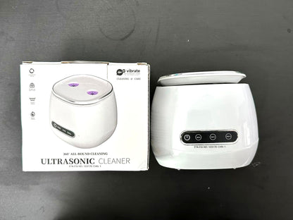 Ultrasonic Retainer Cleaner with UV Sterilizer | 45kHz Dental Cleaning Machine – Portable 200ML W190MAX (White)