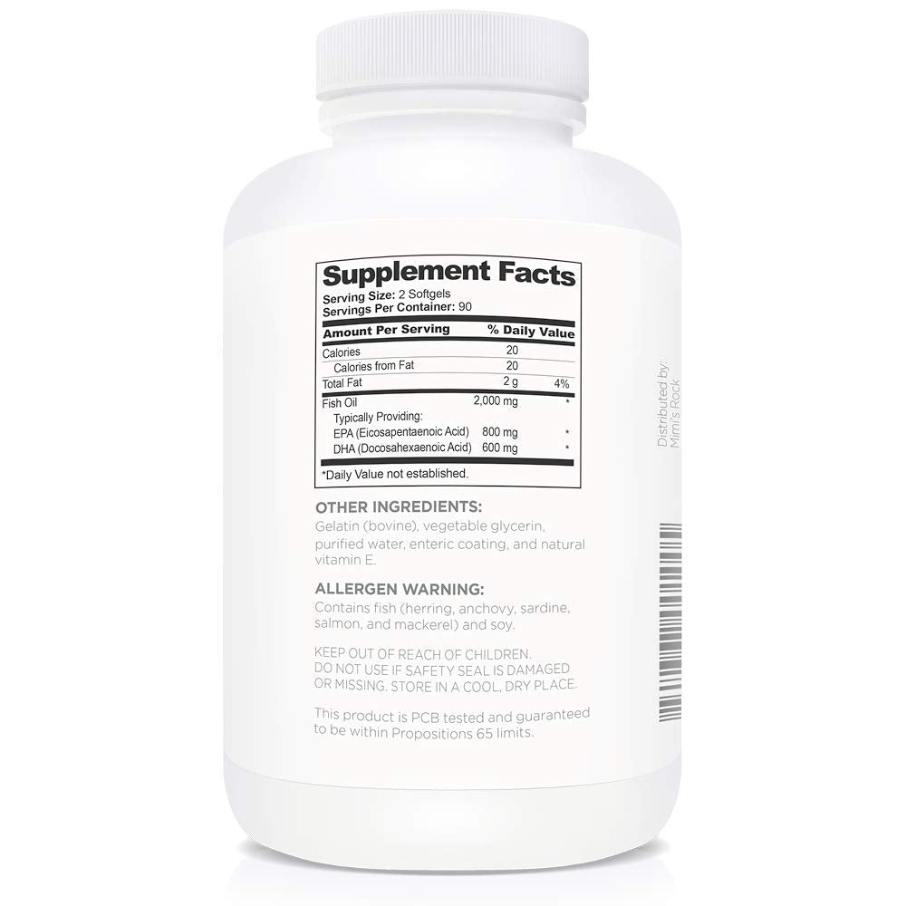 Multiform Omega-3 Fish Oil 2000mg - Burpless, Non-GMO, 180 Capsules