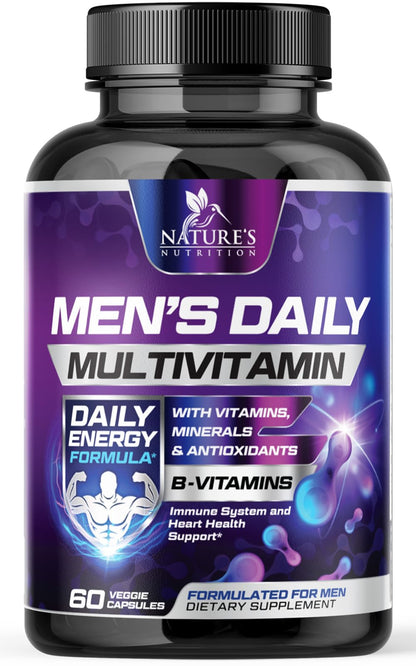 Multivitamin for Men - Immune & Energy Support | Non-GMO 60 Capsules