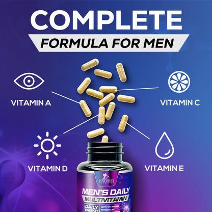 Multivitamin for Men - Immune & Energy Support | Non-GMO 60 Capsules