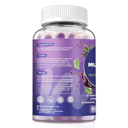 Multivitamin for Men Gummies with Omega-3, Probiotics – Sugar-Free Blackberry Flavor | Heart, Brain, Muscle Support