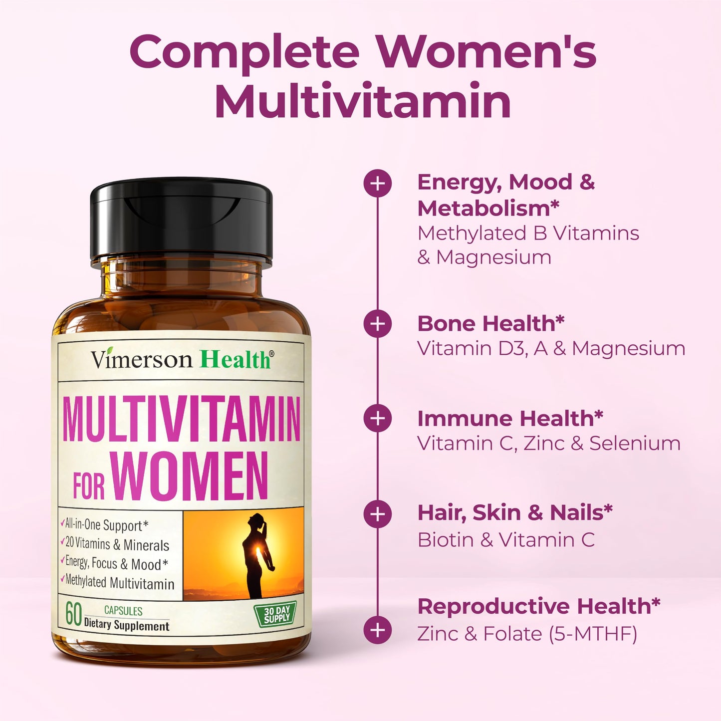Multivitamin for Women - Methylated Vitamins & Minerals for Daily Support