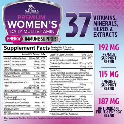 Multivitamin for Women - Bone Health, Energy & Immunity (120 Capsules)