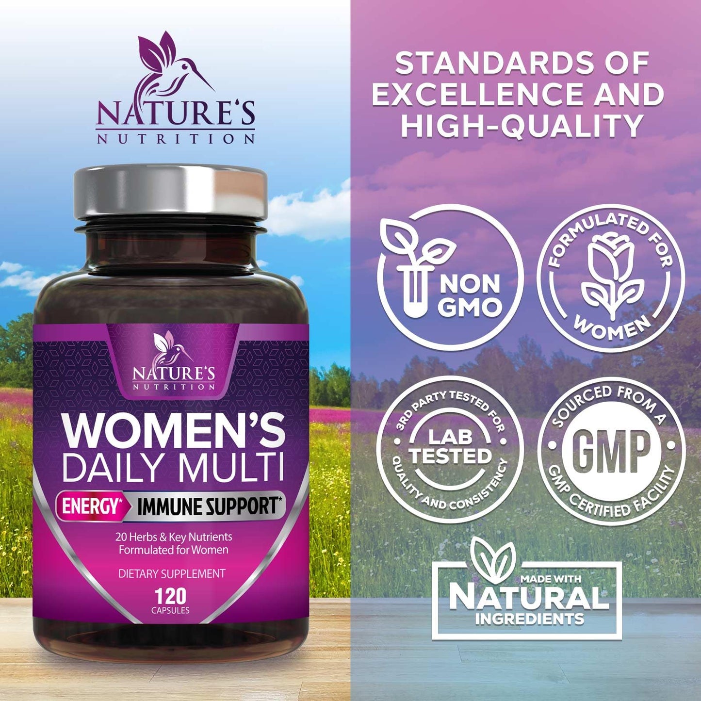 Multivitamin for Women - Bone Health, Energy & Immunity (120 Capsules)