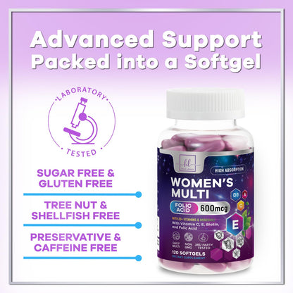 Multivitamin for Women - Daily Women's Multivitamins with Biotin (120 Softgels)