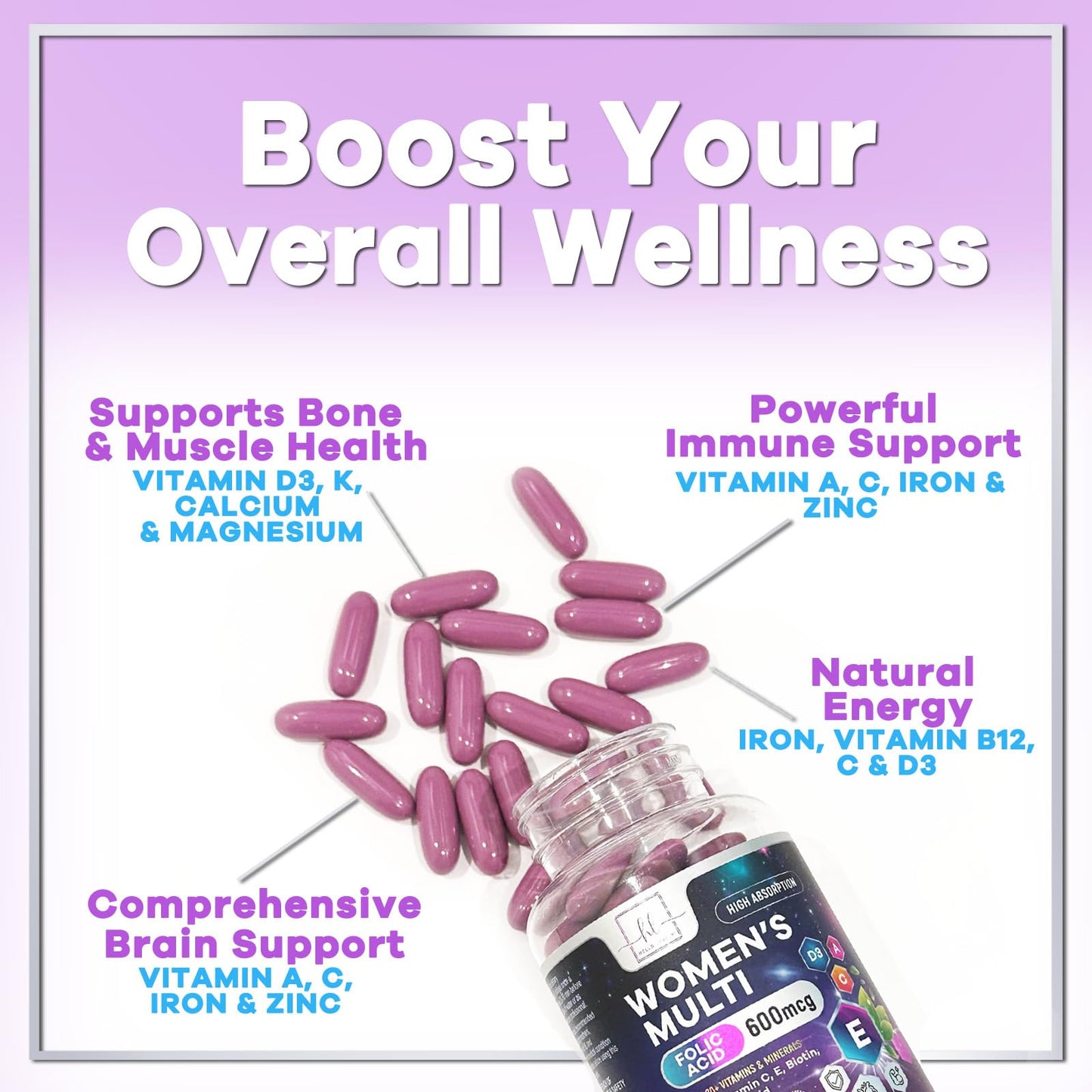 Multivitamin for Women - Daily Women's Multivitamins with Biotin (120 Softgels)
