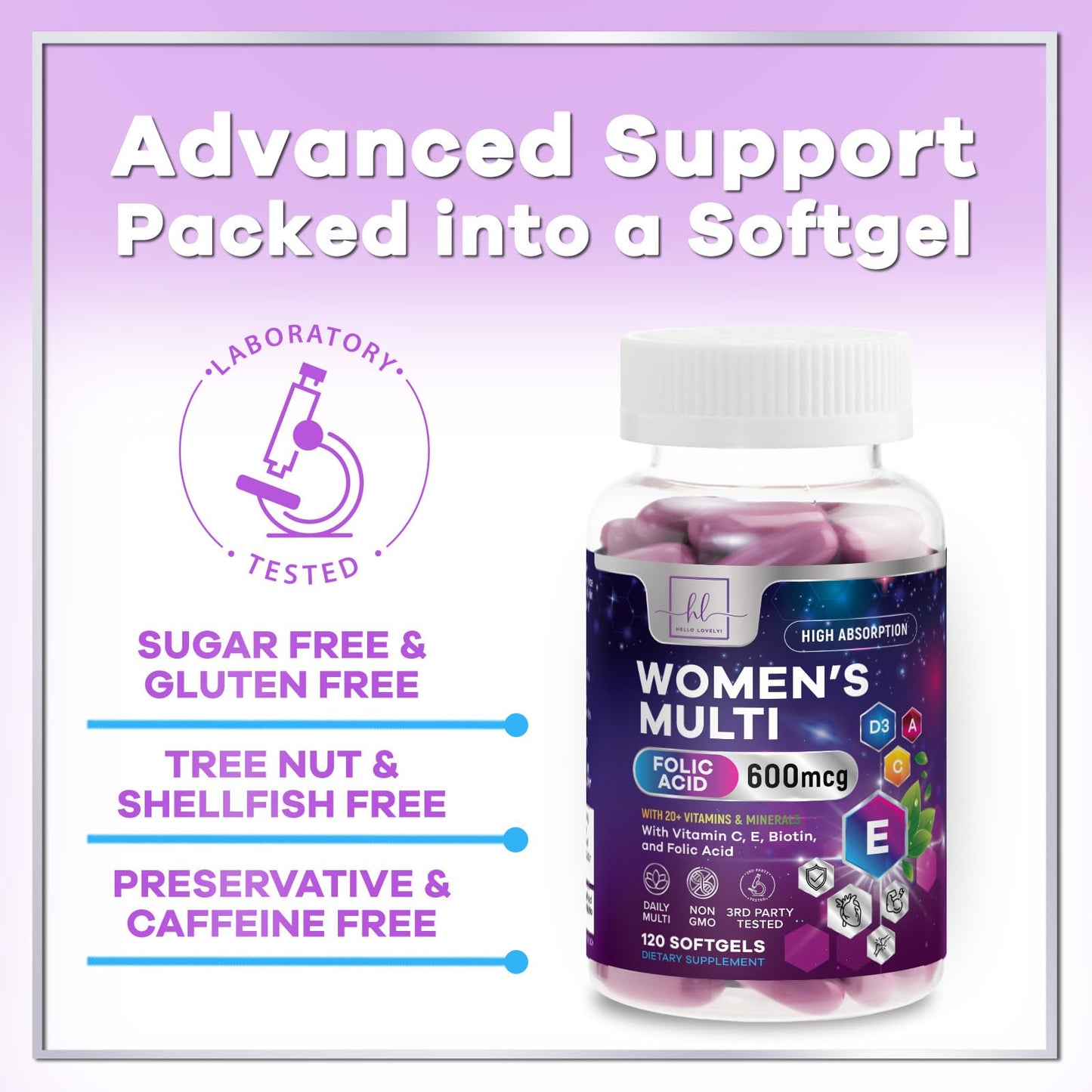 Multivitamin for Women - Daily Women's Multivitamins with Biotin (120 Softgels)