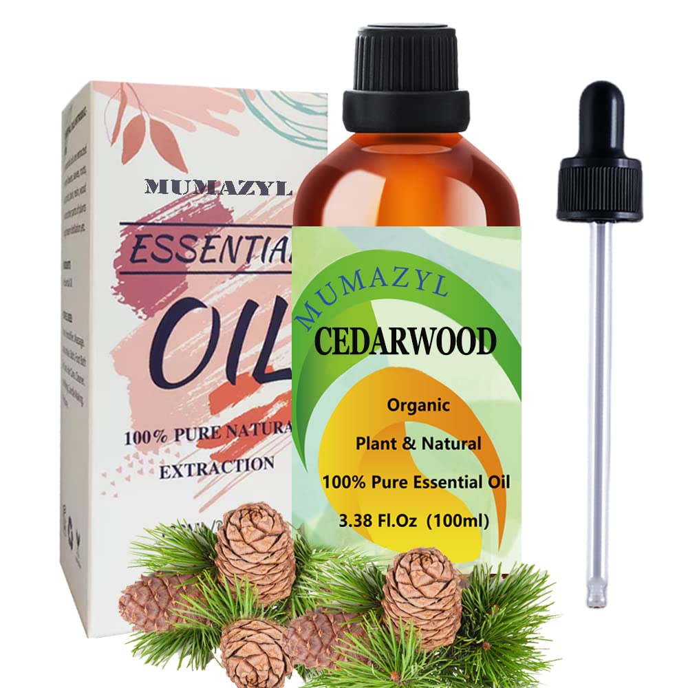 MUMAZYL Cedarwood Essential Oil – 100% Pure Cedarwood Oil (100 ml) for Diffusers, Candles, Soaps | Gift Set