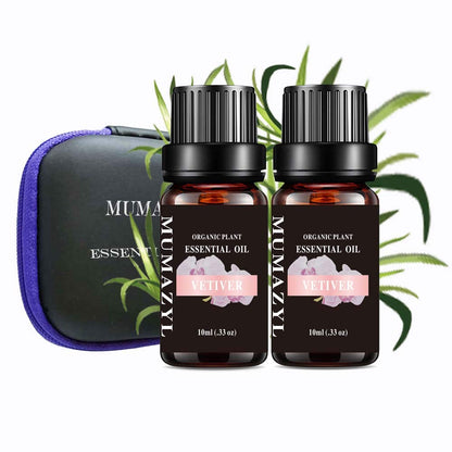 MUMAZYL Vetiver Essential Oil Set – 2 Pack, 10ml Each | Lab-Tested, Amber Glass