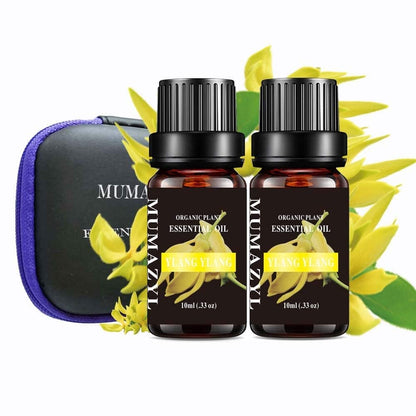 MUMAZYL Ylang Ylang Essential Oil Set - 2x10ml, Pure & Lab-Tested in Amber Glass
