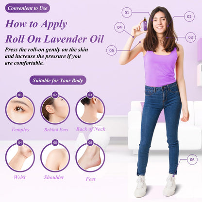 Lavender Essential Oil Roll On – Mumianhua 0.33oz | Therapeutic Aromatherapy