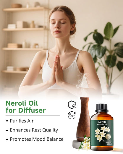 Mumianhua Neroli Essential Oil 100% Pure Therapeutic Grade - 3.38 fl oz