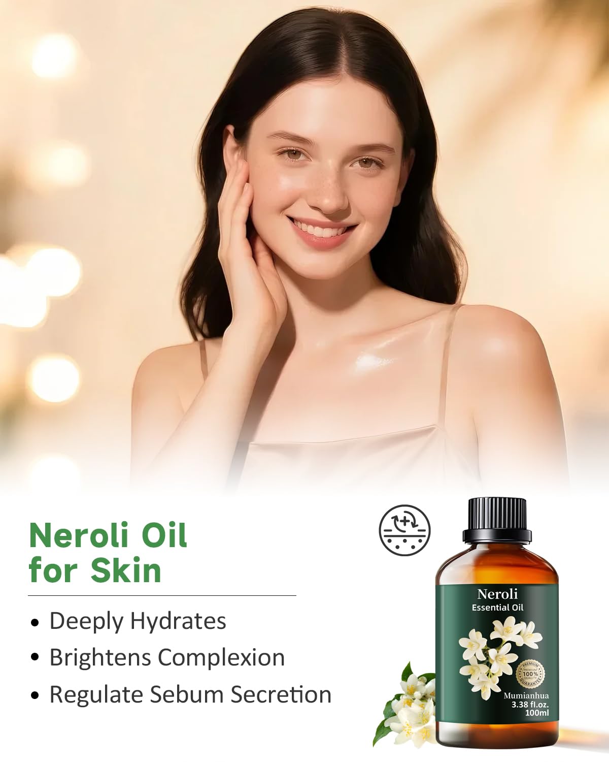 Mumianhua Neroli Essential Oil 100% Pure Therapeutic Grade - 3.38 fl oz