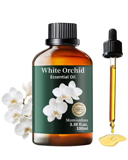 Mumianhua White Orchid Essential Oil 100ml – Therapeutic Grade for Diffuser, Skin & Candles