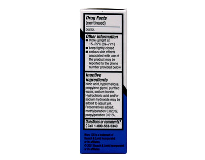Bausch and Lomb Muro 128 Ophthalmic Solution 5% 15 mL – Temporary Relief of Corneal Edema (1 Box)