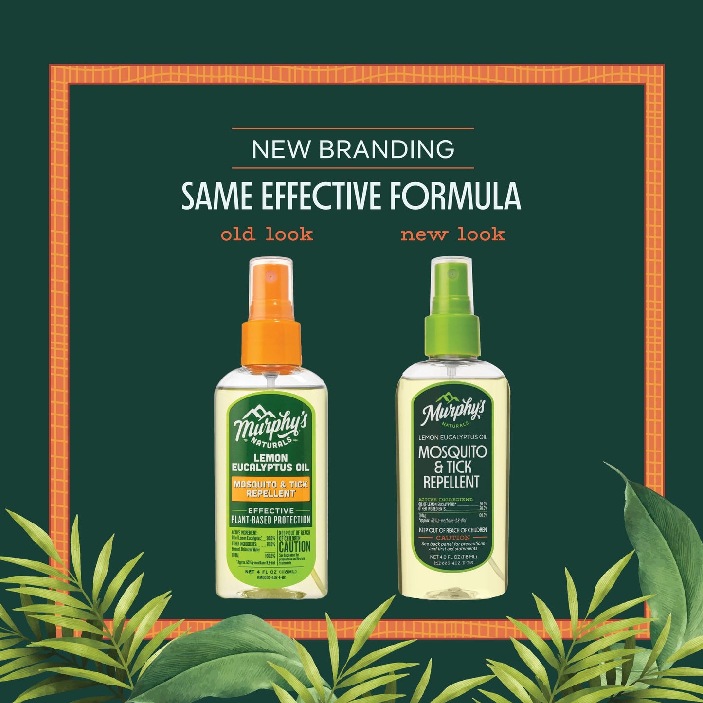 Murphy's Naturals Mosquito & Tick Repellent Spray — Lemon Eucalyptus, DEET-Free, 4 oz (2-Pack)