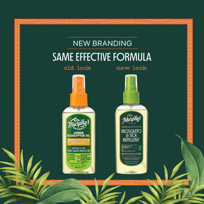 Murphy's Naturals Mosquito & Tick Repellent Spray — Lemon Eucalyptus, DEET-Free, 4 oz (2-Pack)