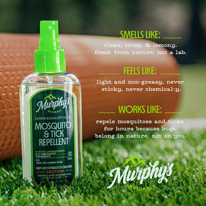 Murphy's Naturals Mosquito & Tick Repellent Spray — Lemon Eucalyptus, DEET-Free, 4 oz (2-Pack)