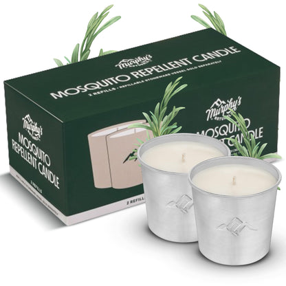 Murphy's Naturals Mosquito Repellent Candle Refills – 9oz, DEET-Free, 2-Pack