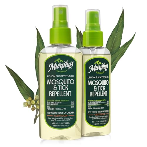 Murphy's Naturals Mosquito & Tick Repellent Spray — Lemon Eucalyptus, DEET-Free, 4 oz (2-Pack)