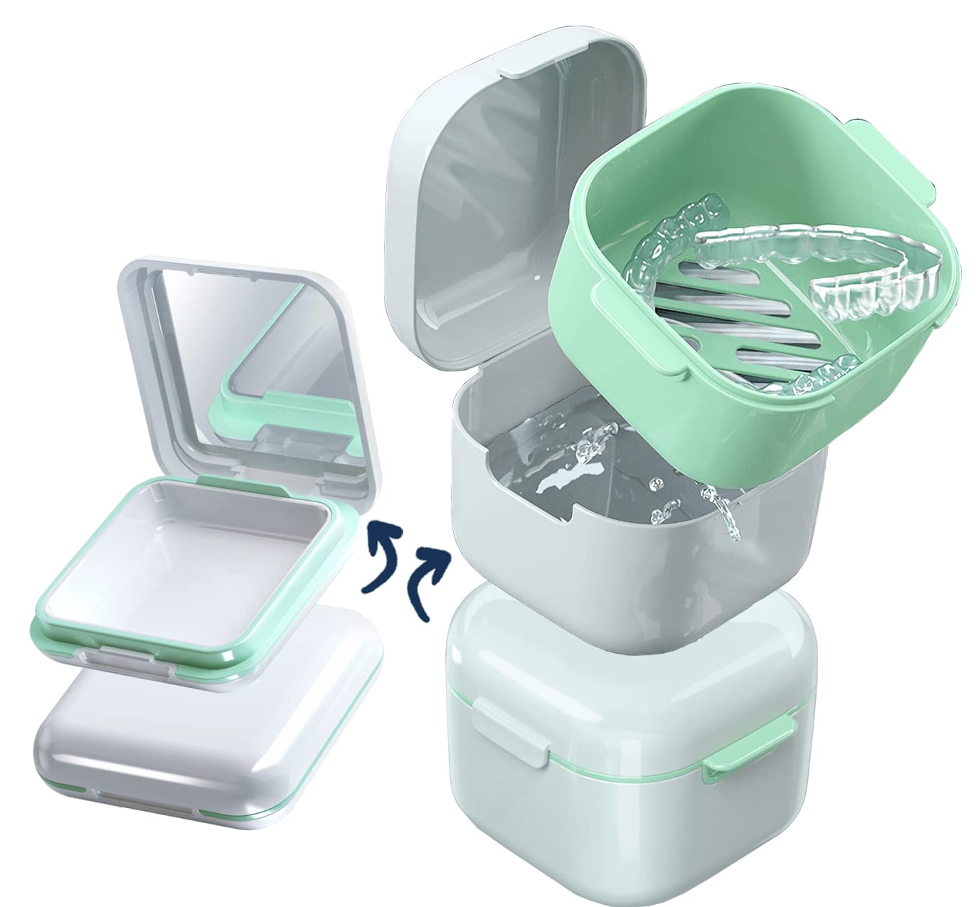 MURRI&MURRDI 2 Pack Retainer Case – Denture Storage & Travel Kit