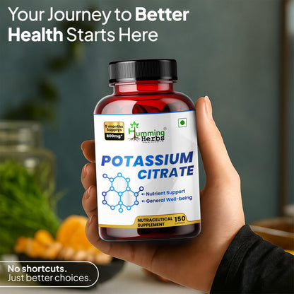 Potassium Citrate 800mg – 150 Vegan Capsules | Daily Electrolyte & Mineral Support | No Additives | Non-GMO
