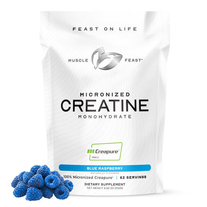 Muscle Feast Creapure Creatine Monohydrate Powder – Blue Raspberry, 250g BritishVita | Premium UK Vitamins & Wellness Supplements