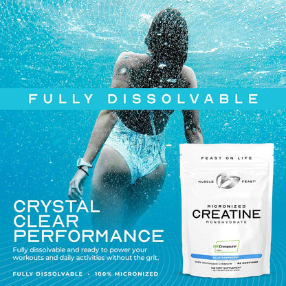 Muscle Feast Creapure Micronized Creatine Monohydrate Powder – Unflavored, 250g | Vegan & Gluten-Free BritishVita | Premium UK Vitamins & Wellness Supplements