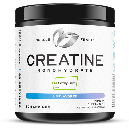 Muscle Feast Creapure Creatine Monohydrate Powder – Unflavored, 300g | Vegan, Gluten-Free, Keto Friendly, 60 Servings BritishVita | Premium UK Vitamins & Wellness Supplements