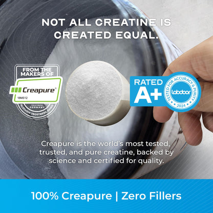 Muscle Feast Creapure Creatine Monohydrate Powder – Vegan, Gluten-Free, Keto Friendly – Natural Blue Raspberry, 300g