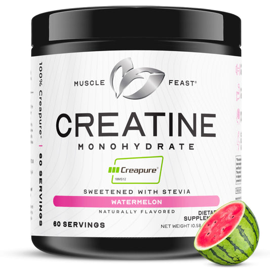 Muscle Feast Creapure Creatine Monohydrate Powder – Natural Watermelon, 60 Servings, 300g BritishVita | Premium UK Vitamins & Wellness Supplements