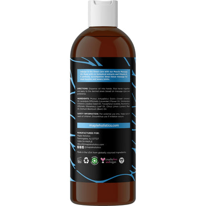 Muscle Massage Oil for Body – Lavender, Lemon & Rosemary (8 Fl Oz)